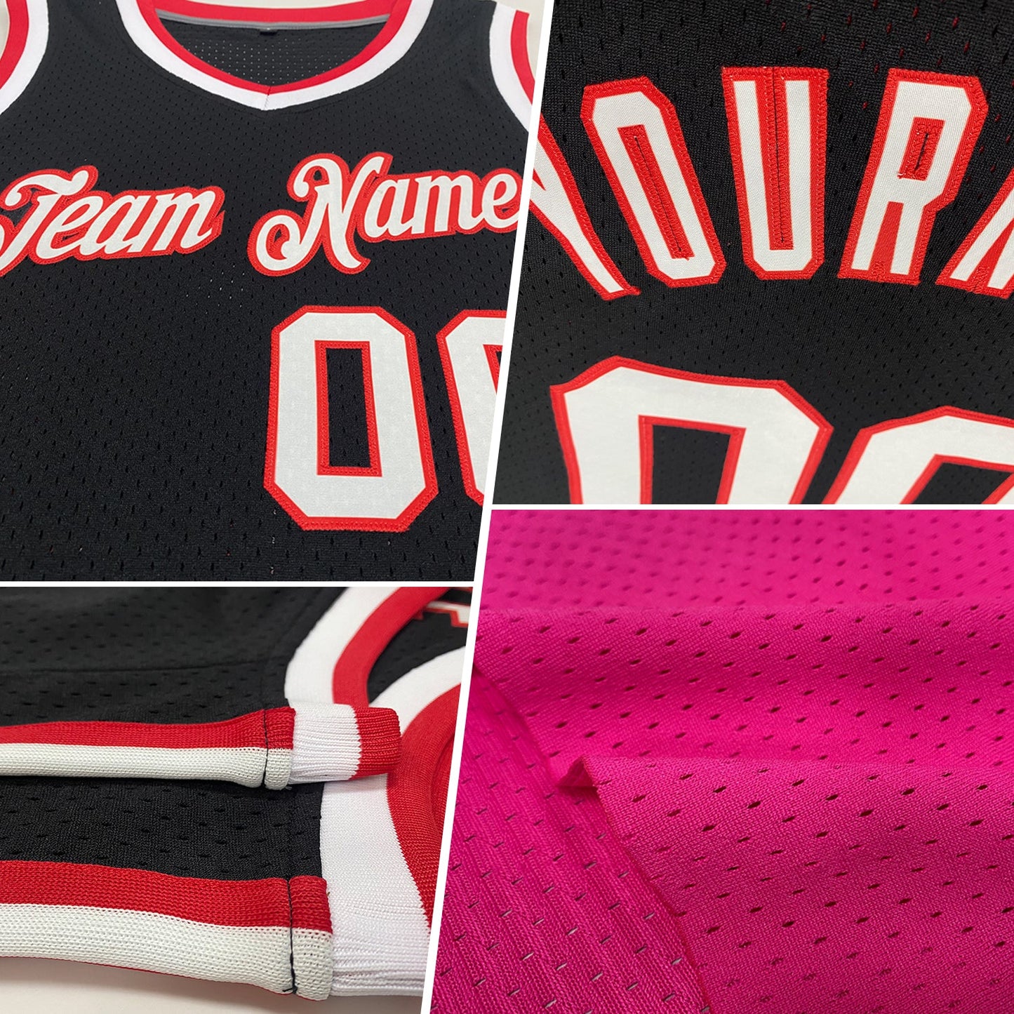 Custom Pink White-Kelly Green Authentic Throwback Basketball Jersey Limited