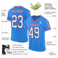 Custom Powder Blue White-Royal Mesh Authentic Throwback Football Jersey Limited