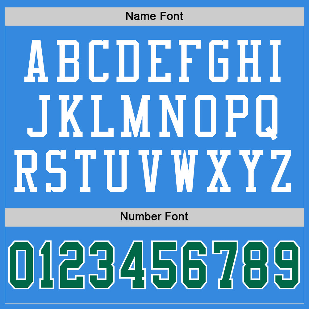 Custom Powder Blue Kelly Green-White Mesh Authentic Throwback Football Jersey Limited