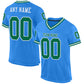 Custom Powder Blue Kelly Green-White Mesh Authentic Throwback Football Jersey Limited