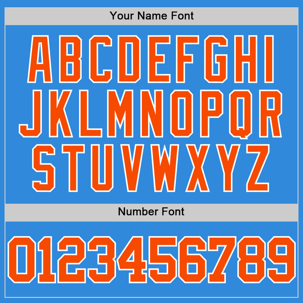 Custom Powder Blue Orange-White Authentic Basketball Jersey Limited