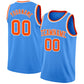 Custom Powder Blue Orange-White Authentic Basketball Jersey