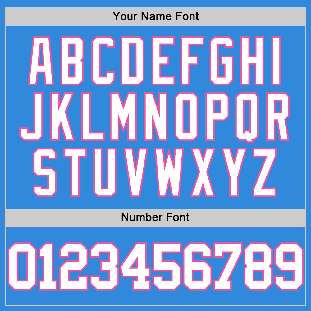 Custom Powder Blue White-Pink Authentic Basketball Jersey Limited