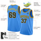Custom Powder Blue Black-Gold Authentic Basketball Jersey Limited