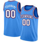 Custom Powder Blue White Royal-Red Authentic Basketball Jersey