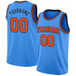Custom Powder Blue Orange-Black Authentic Basketball Jersey