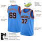 Custom Powder Blue Black-Orange Authentic Basketball Jersey Limited