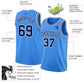 Custom Powder Blue Navy-White Authentic Basketball Jersey Limited