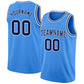 Custom Powder Blue Navy-White Authentic Basketball Jersey