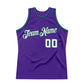 Custom Purple White-Teal Authentic Throwback Basketball Jersey Limited
