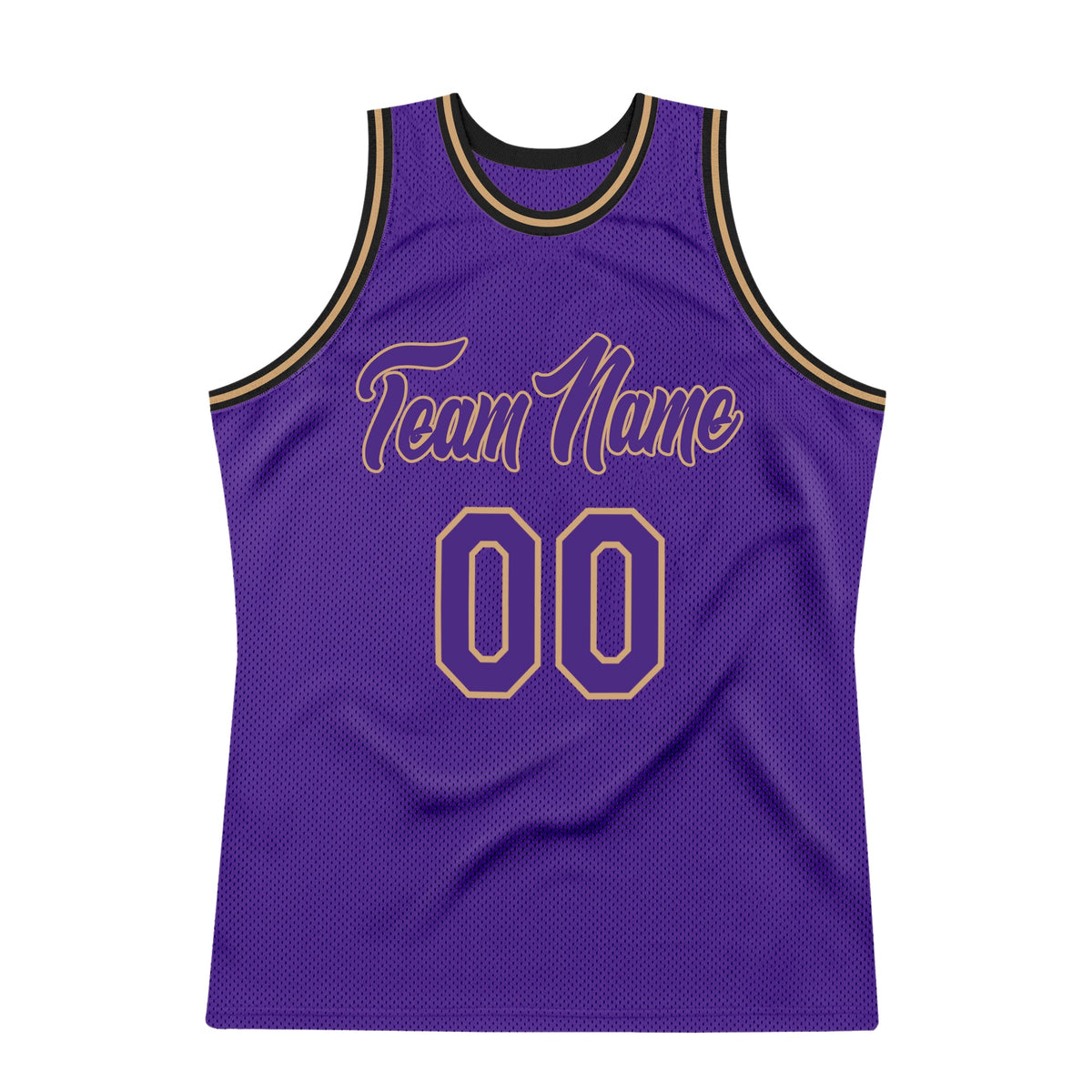 Custom Purple Purple-Old Gold Authentic Throwback Basketball Jersey Limited
