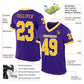 Custom Purple Gold-White Mesh Authentic Throwback Football Jersey Limited