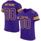 Custom Purple Purple-Gold Mesh Authentic Football Jersey Limited