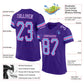 Custom Purple Light Blue-Pink Mesh Authentic Football Jersey Limited