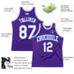 Custom Purple White-Light Blue Authentic Throwback Basketball Jersey Limited
