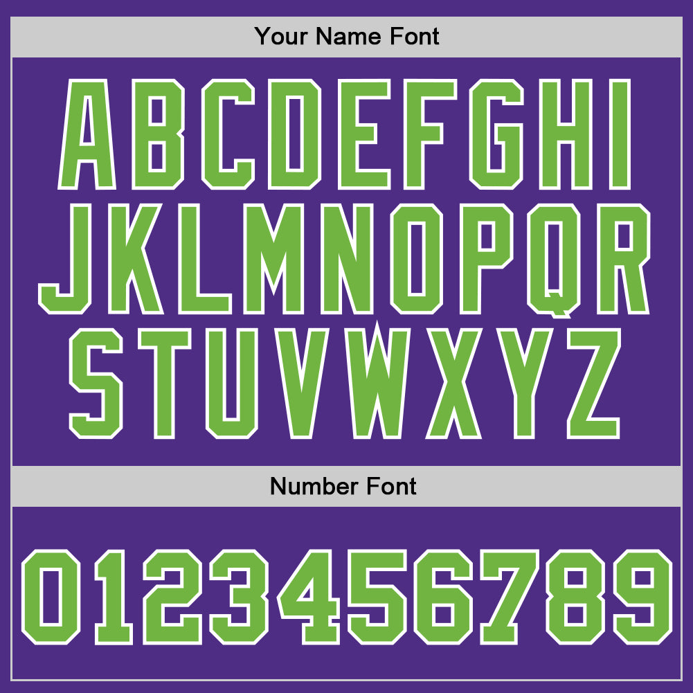 Custom Purple Neon Green-White Authentic Throwback Basketball Jersey Limited