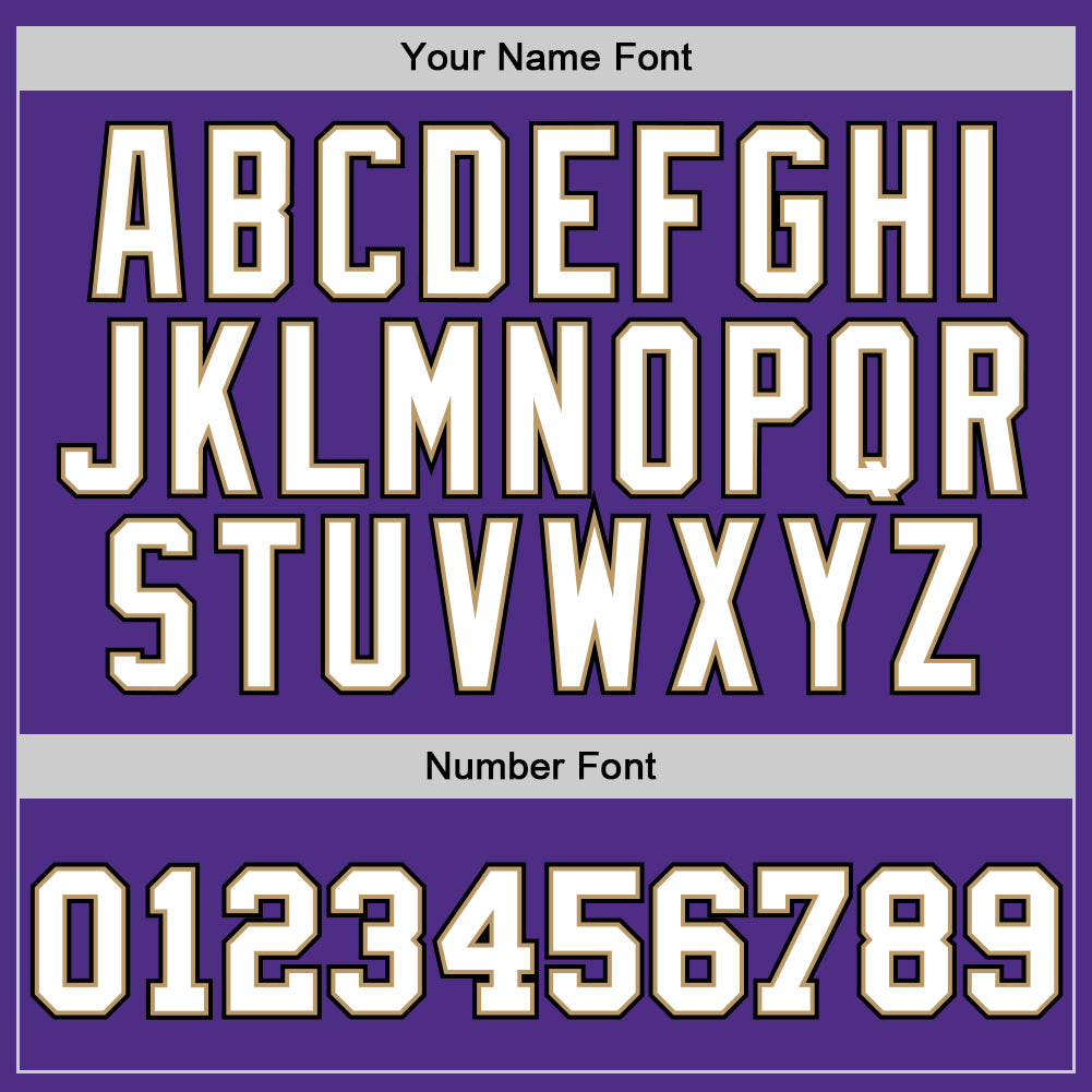 Custom Purple White-Old Gold Authentic Throwback Basketball Jersey Limited