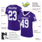 Custom Purple White-Gray Mesh Authentic Throwback Football Jersey Limited