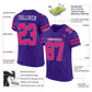 Custom Purple Hot Pink-Black Mesh Authentic Football Jersey Limited