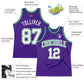 Custom Purple White-Kelly Green Authentic Throwback Basketball Jersey Limited