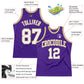 Custom Purple White-Old Gold Authentic Throwback Basketball Jersey Limited