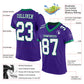 Custom Purple White-Kelly Green Mesh Authentic Football Jersey Limited