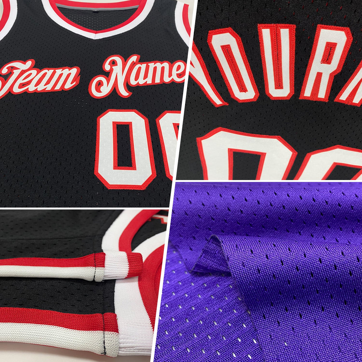 Custom Purple White-Neon Green Authentic Throwback Basketball Jersey Limited