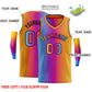 Custom Blue Orange-Black Gradient Fashion Tops Basketball Jersey Limited