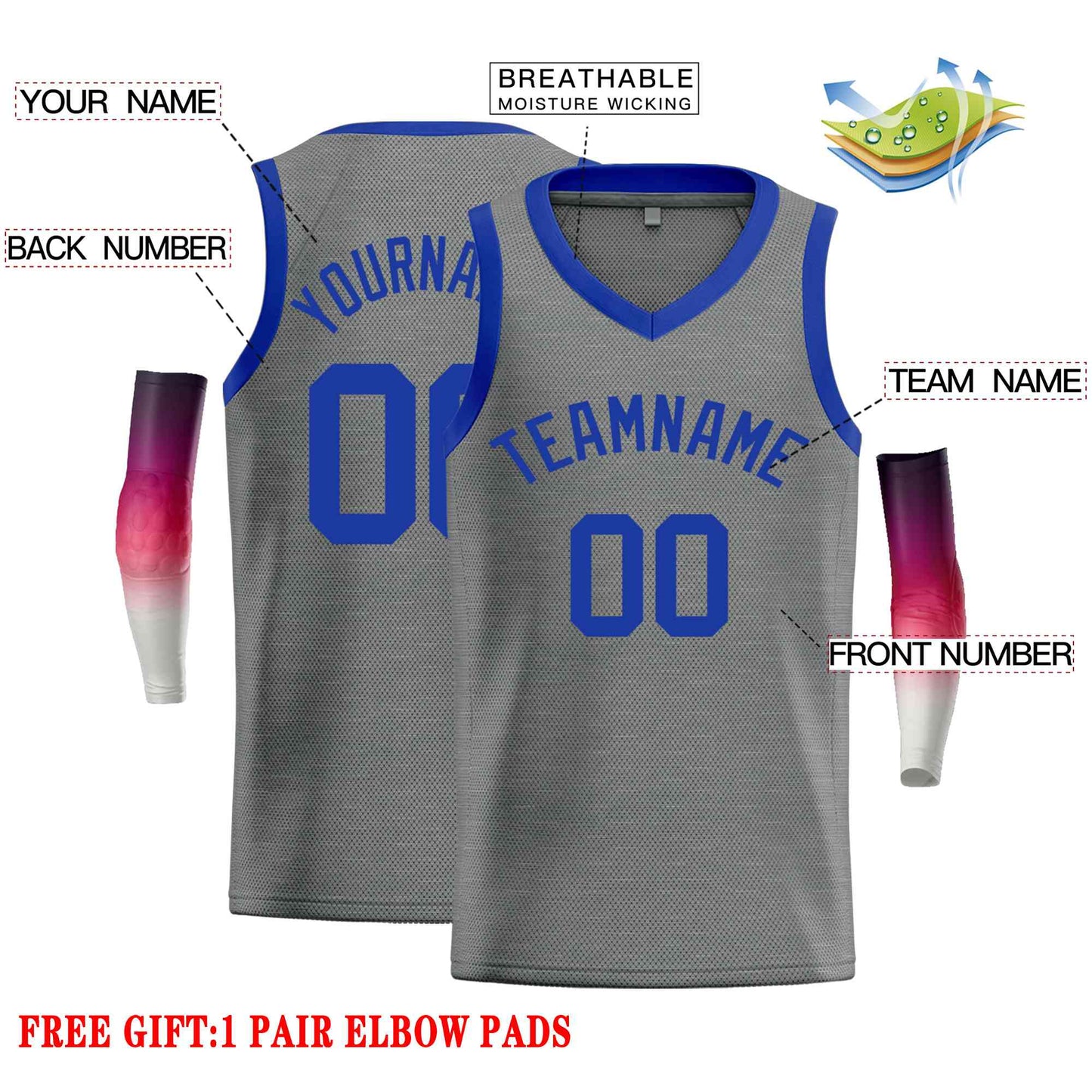 Custom Dark Gray Blue-Classic Tops Men Casual Basketball Jersey Limited