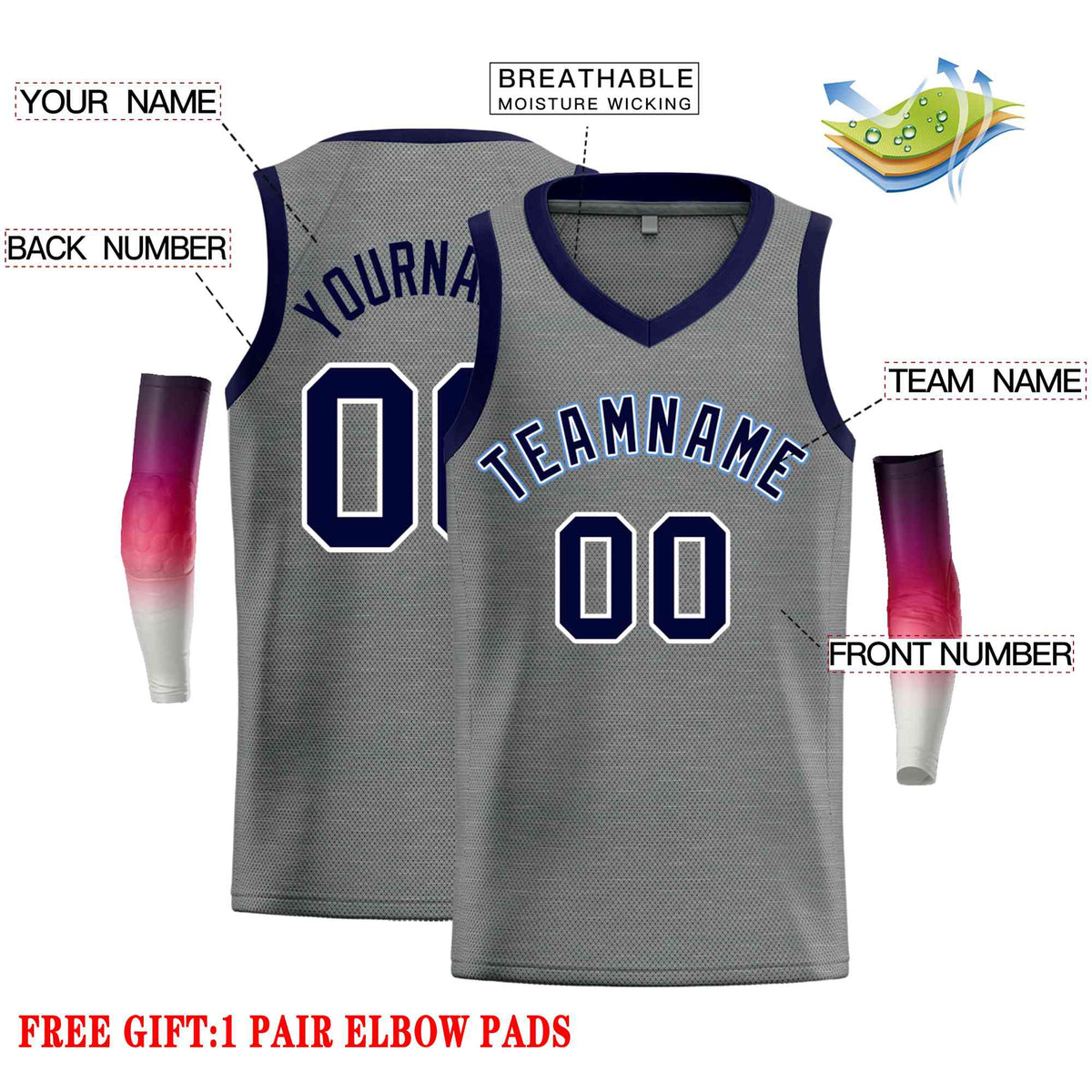 Custom Dark Gray Navv-Powder Blue Classic Tops Men Casual Basketball Jersey Limited
