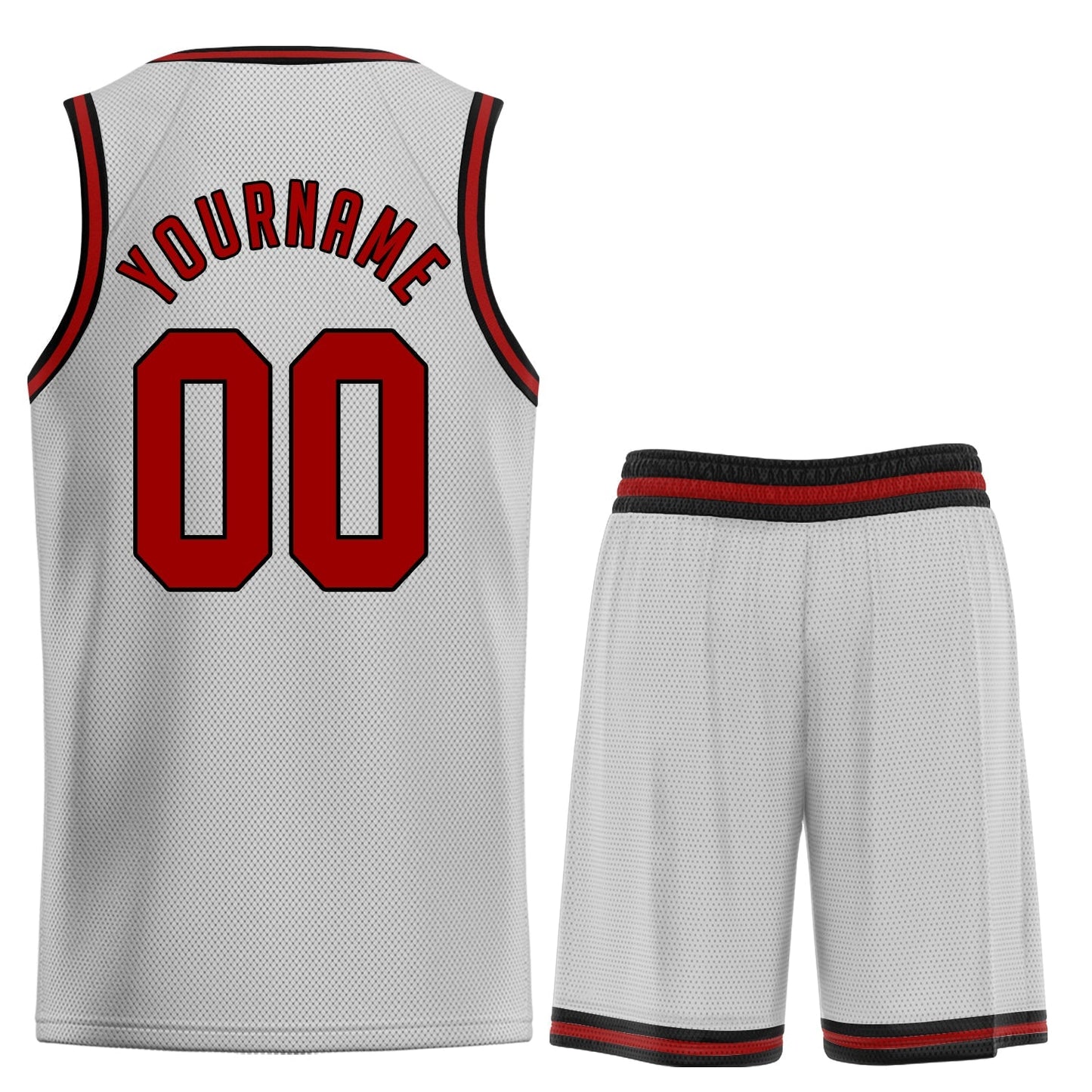 Custom Gray Red Classic Sets Basketball Jersey Limited