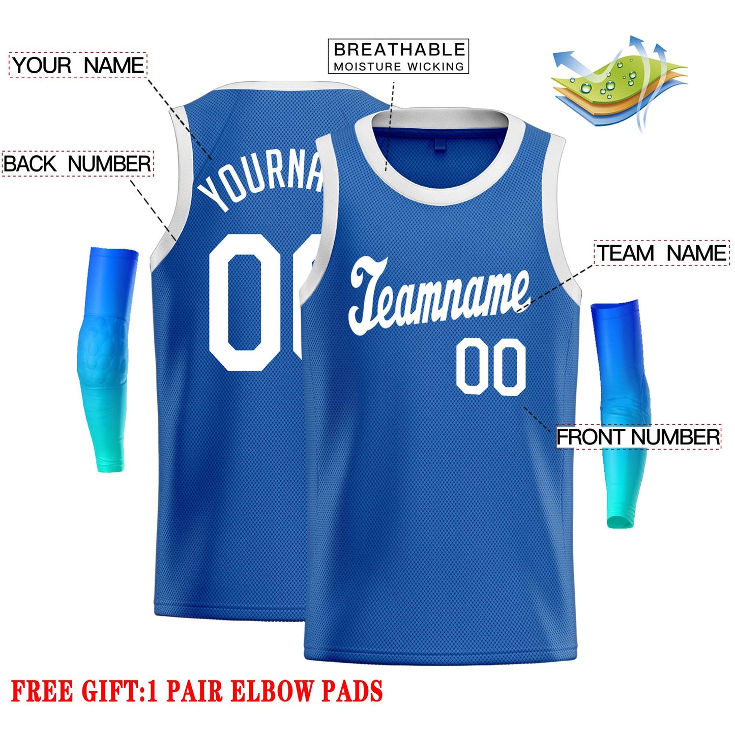 Custom Blue White Classic Tops Casual Basketball Jersey Limited