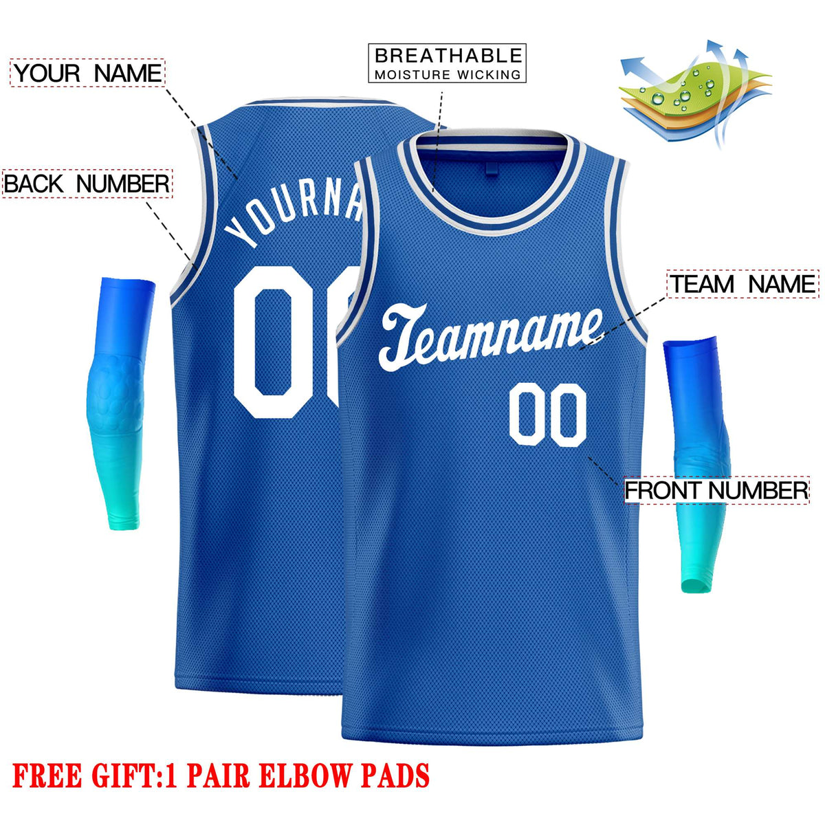 Custom Blue White Classic Tops Casual Basketball Jersey Limited