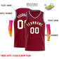 Custom Maroon White-Black Classic Tops Men Casual Basketball Jersey Limited