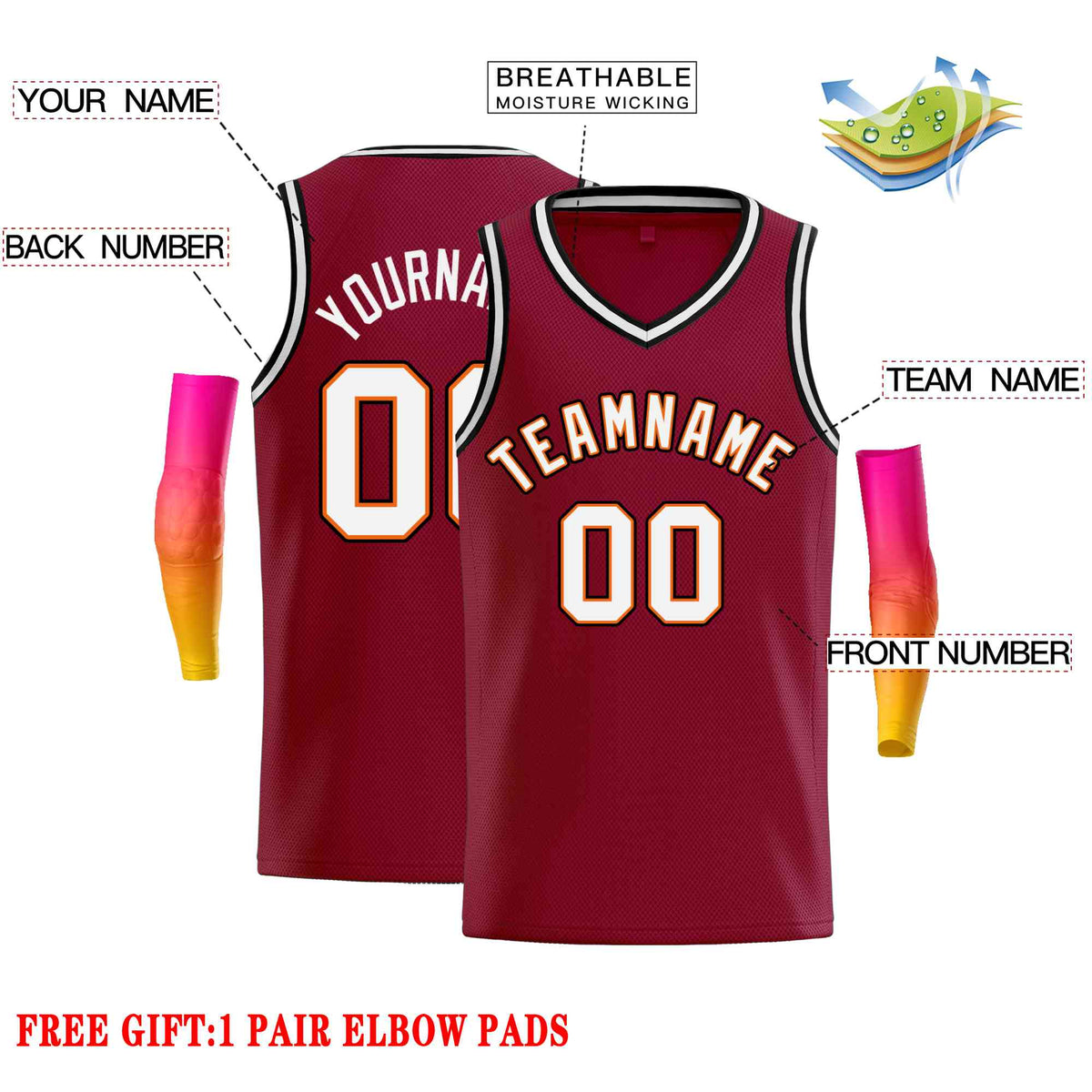 Custom Maroon White-Black Classic Tops Men Casual Basketball Jersey Limited