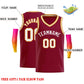 Custom Maroon White-Classic Tops Men Casual Basketball Jersey Limited