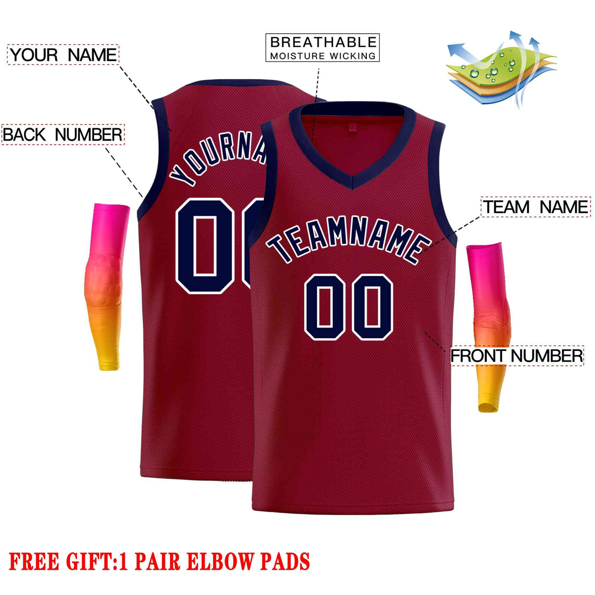 Custom Maroon Navy-White Classic Tops Men Casual Basketball Jersey Limited