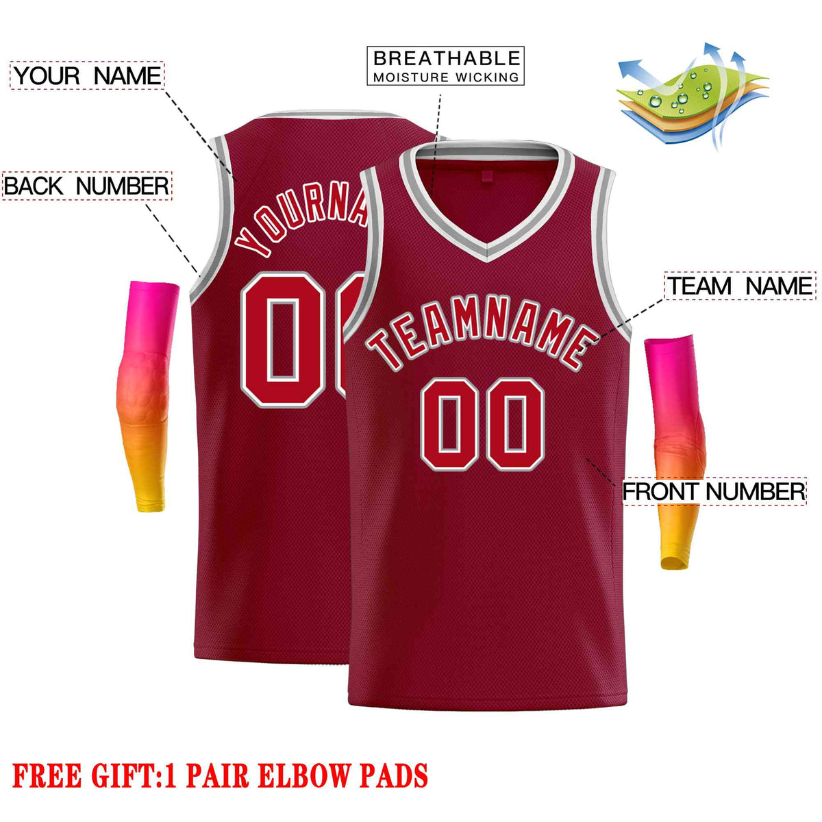Custom Maroon Red-White Classic Tops Men Casual Basketball Jersey Limited