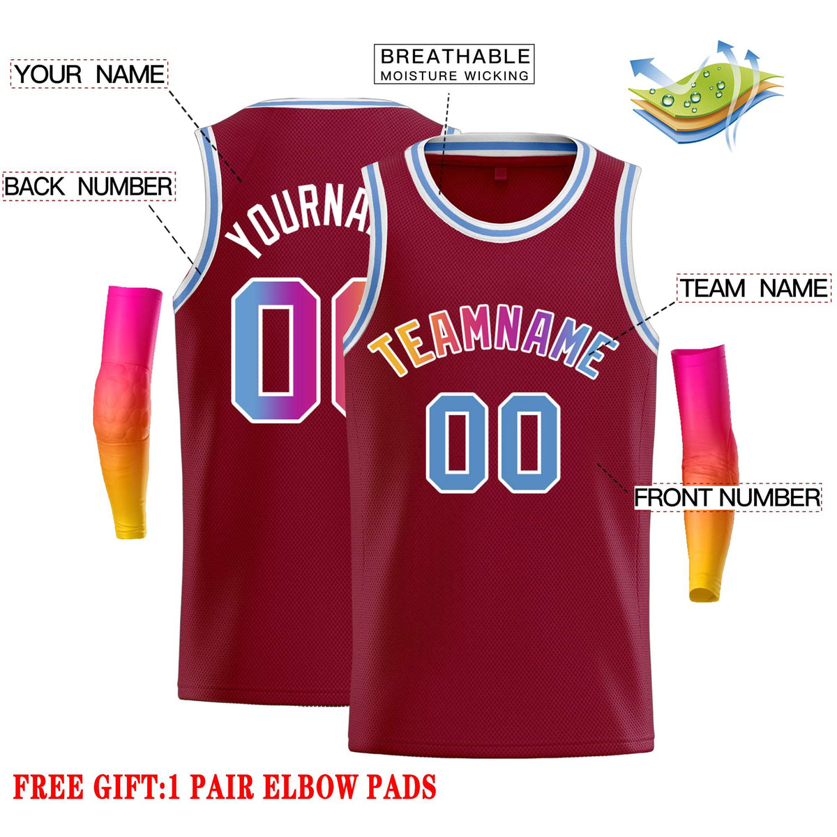 Custom Crimson White Classic Tops Casual Basketball Jersey Limited