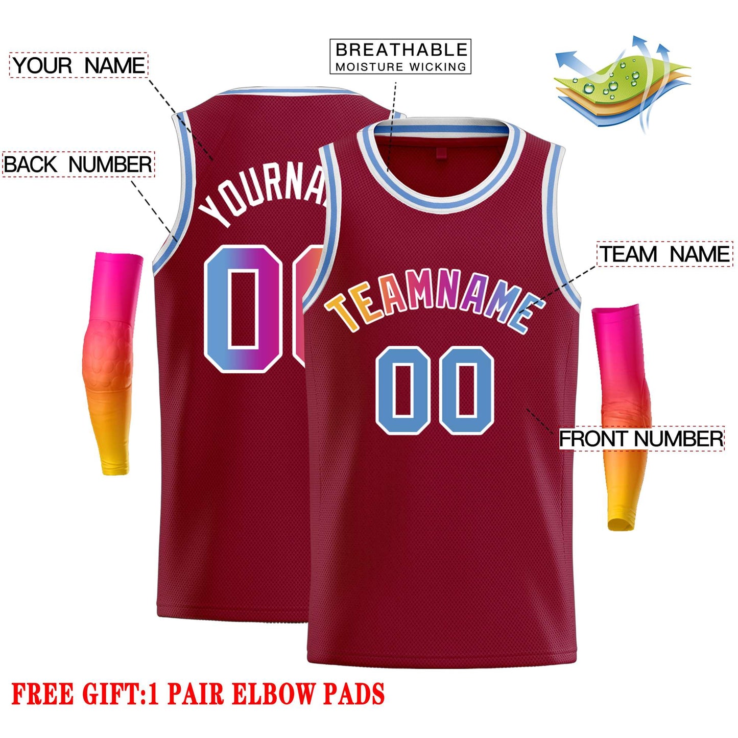 Custom Crimson White Classic Tops Casual Basketball Jersey Limited