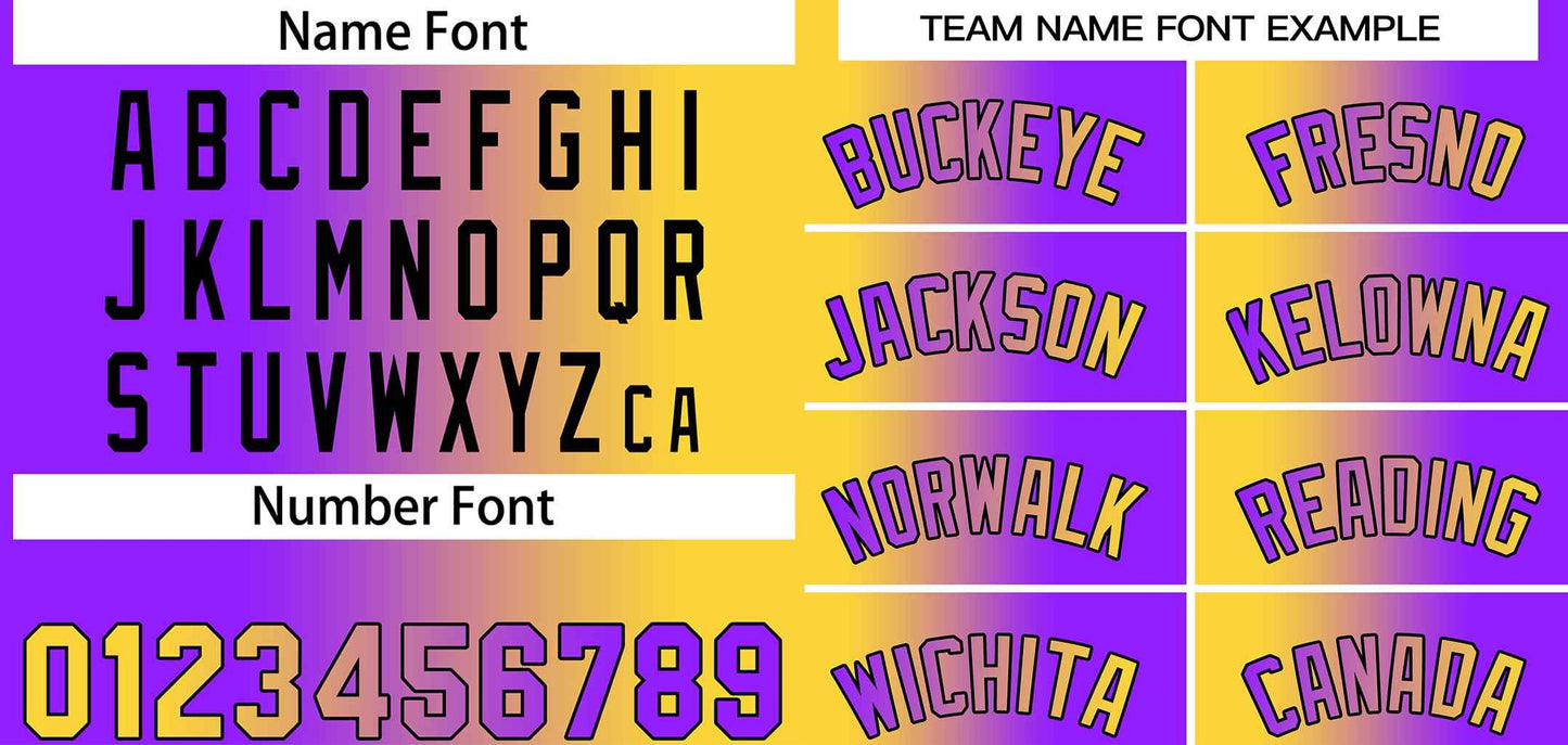 Custom Yellow Purple-Black Bull Gradient Fashion Sets Basketball Jersey Limited