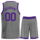 Custom Dark Gray Purple Classic Sets Bull Basketball Jersey Limited