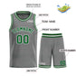 Custom Dark Gray Green-White Classic Sets Bull Basketball Jersey Limited