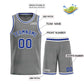 Custom Dark Gray Royal-White Classic Sets Bull Basketball Jersey Limited