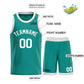 Custom Teal White Bull Classic Sets Basketball Jersey Limited