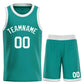 Custom Teal White Bull Classic Sets Basketball Jersey