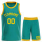 Custom Teal Yellow Bull Classic Sets Basketball Jersey