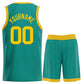 Custom Teal Yellow Bull Classic Sets Basketball Jersey Limited