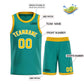 Custom Teal Yellow-White Bull Classic Sets Basketball Jersey Limited