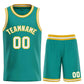 Custom Teal White-Yellow Bull Classic Sets Basketball Jersey